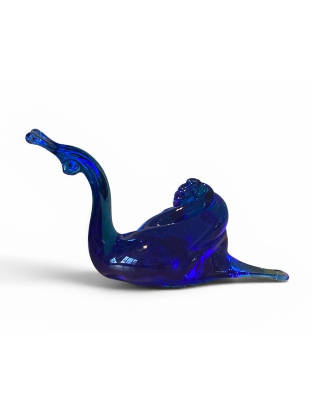 Vtg Cobalt Blue Art Glass Snail